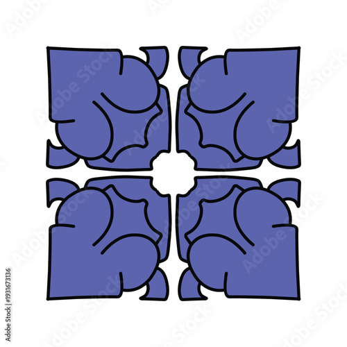 Colorful Ornamental Square Tile Pattern