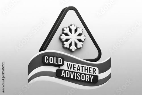 Cold weather advisory sign with snowflake icon