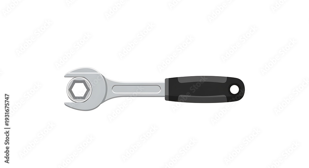 Obraz premium Adjustable Wrench Tool on White Background.