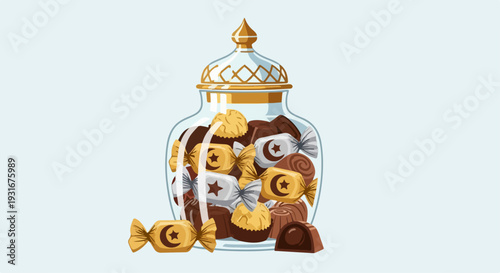 flat illustration of Eid chocolate candy