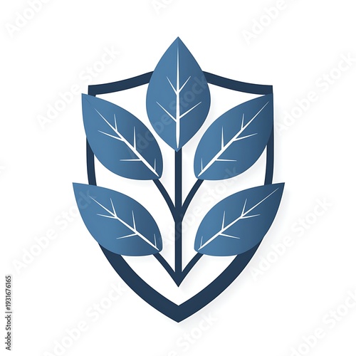 Eco-Shield: A visually striking emblem combining the natural beauty of leaves with the protective symbolism of a shield, representing environmental conservation and sustainability.