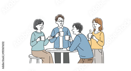 A group of people sitting around a table discussing something