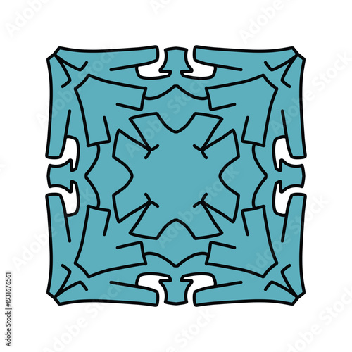 Ethnic Geometric Floral Tile Pattern