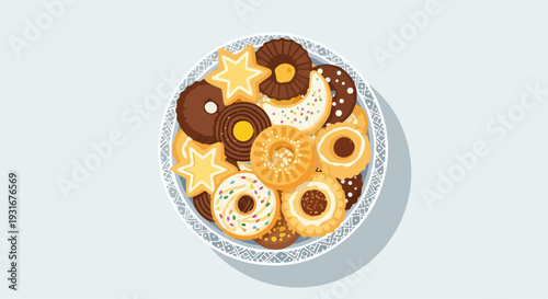 flat illustration of cookies in a jar