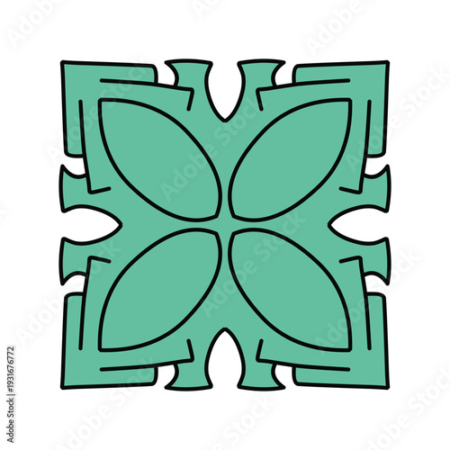Hand Drawn Floral Tile Mosaic