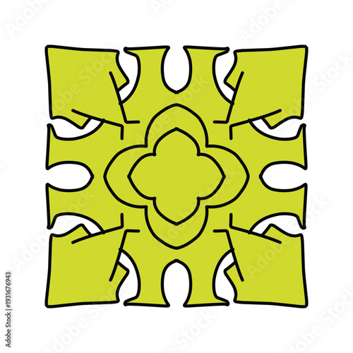 Classic Floral Ornament Pattern Tile