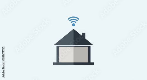 Smart home connectivity icon illustration showcasing modern residential technology and seamless wireless network for automation and intelligent living solutions