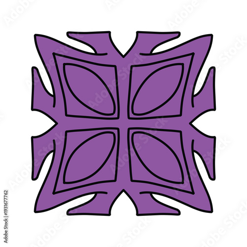 Traditional Symmetrical Square Tile Pattern
