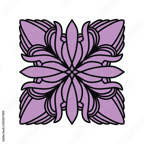 Intricate Decorative Mosaic Floral Tile