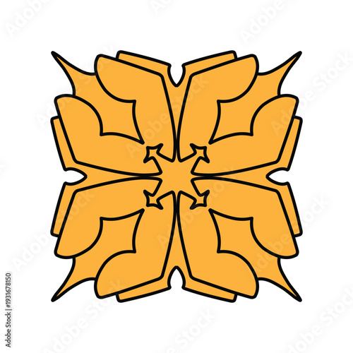 Detailed Floral Mosaic Square Ornament