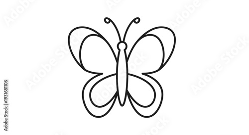 Line Art Butterfly: A delicate line art illustration of a butterfly, showcasing its intricate wing patterns and elegant form. 