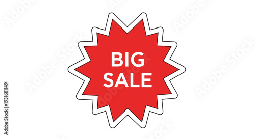 Big Sale Tag: A vibrant and eye-catching red tag, boldly proclaiming a BIG SALE. Its striking design is perfect for attracting attention and driving sales.