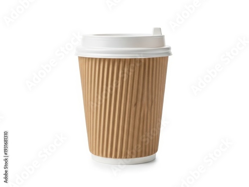 Wallpaper Mural Disposable brown paper coffee cup with a white plastic lid Torontodigital.ca