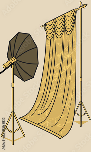 Professional Photography Studio Setup with Lighting and Backdrop 1.