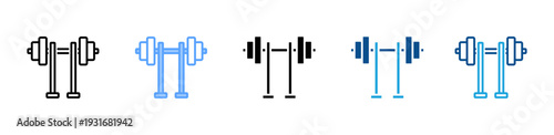 Barbells icon multiple style and collection