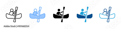 Canoe icon multiple style and collection