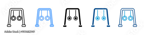 Gymnastics Rings icon multiple style and collection
