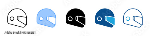 Helmet icon multiple style and collection