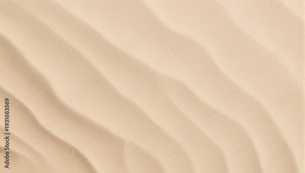 Fototapeta premium Close-up of soft beige sand dunes, wavy patterns, and subtle highlights under diffused light