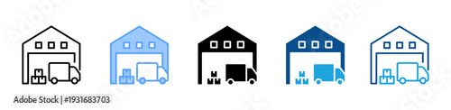 Warehouse icon multiple style and collection