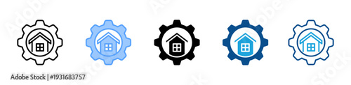 Setting House icon multiple style and collection
