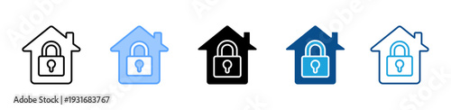Lock House icon multiple style and collection