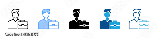 Briefcase icon multiple style and collection