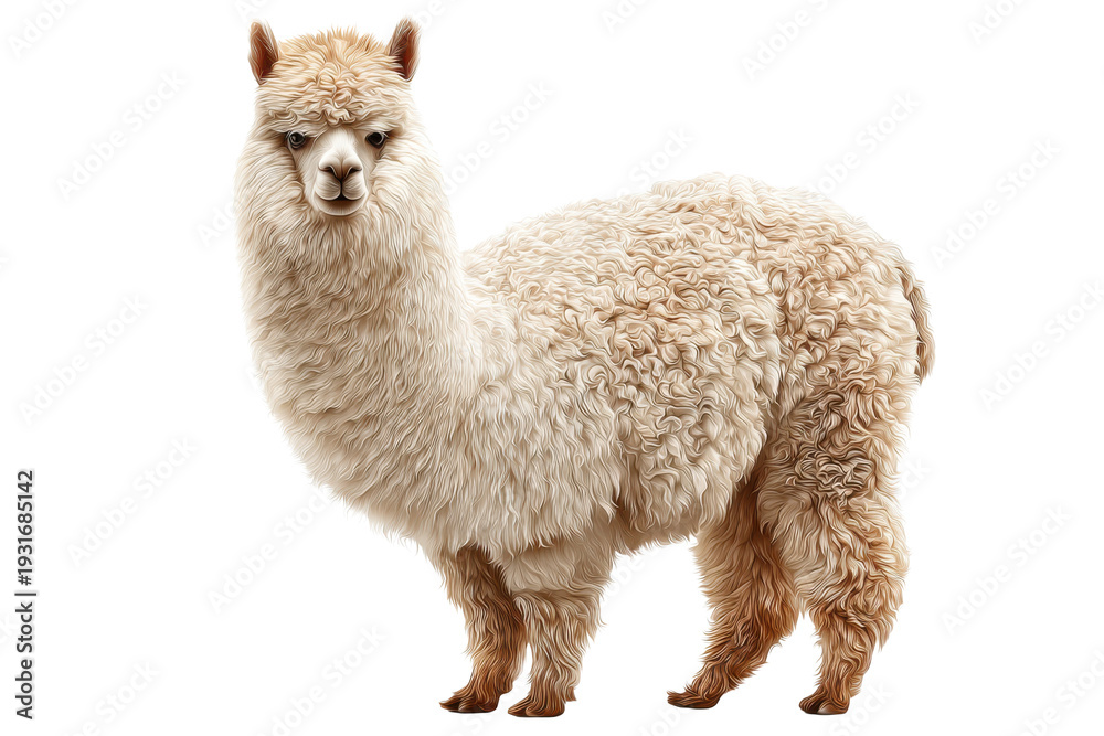Fototapeta premium Alpaca Llama Isolated Transparent Background