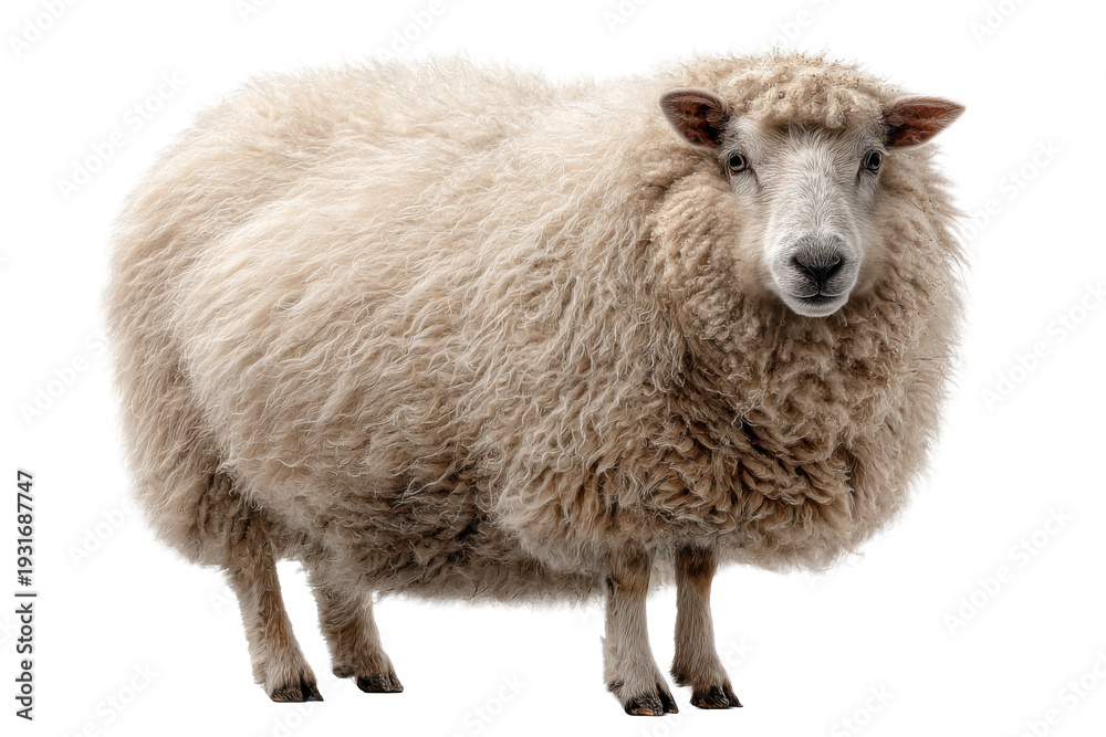 Naklejka premium Domestic Wool Sheep Isolated for Design Use