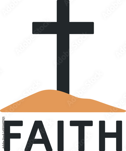 Minimalist Christian Cross Faith Logo Design