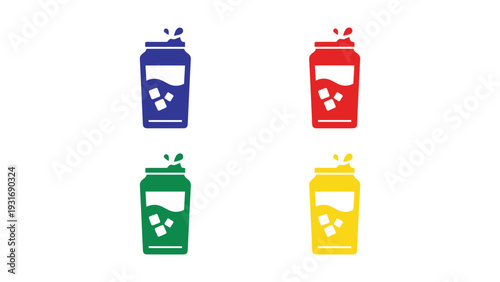 Color-coded recycling bins for different types of waste disposal