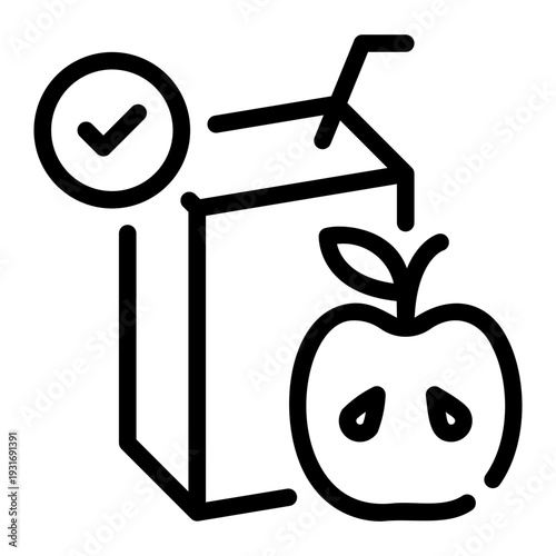 apple juice line icon