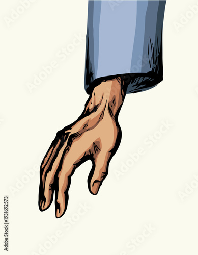 Prayer of blessing and laying on of hands. Vector drawing