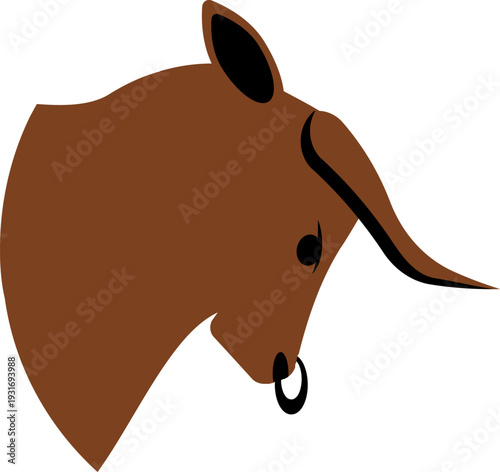 Bull Mascot Logo Design Illustration. Strong fighting bull mascot logo icon