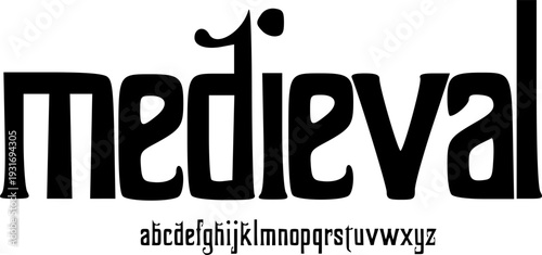 MEDIEVAL Vintage Gothic Display Font Alphabet – Bold Old Style Font Type with Classic European Character, Historic Typography Meaning for Fantasy Posters, and Retro Graphic Design Projects