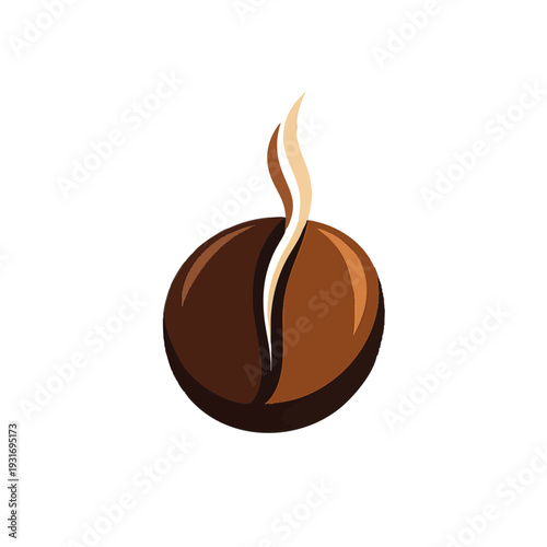 Coffee bean vector logo for cafe bistro and roasting company branding