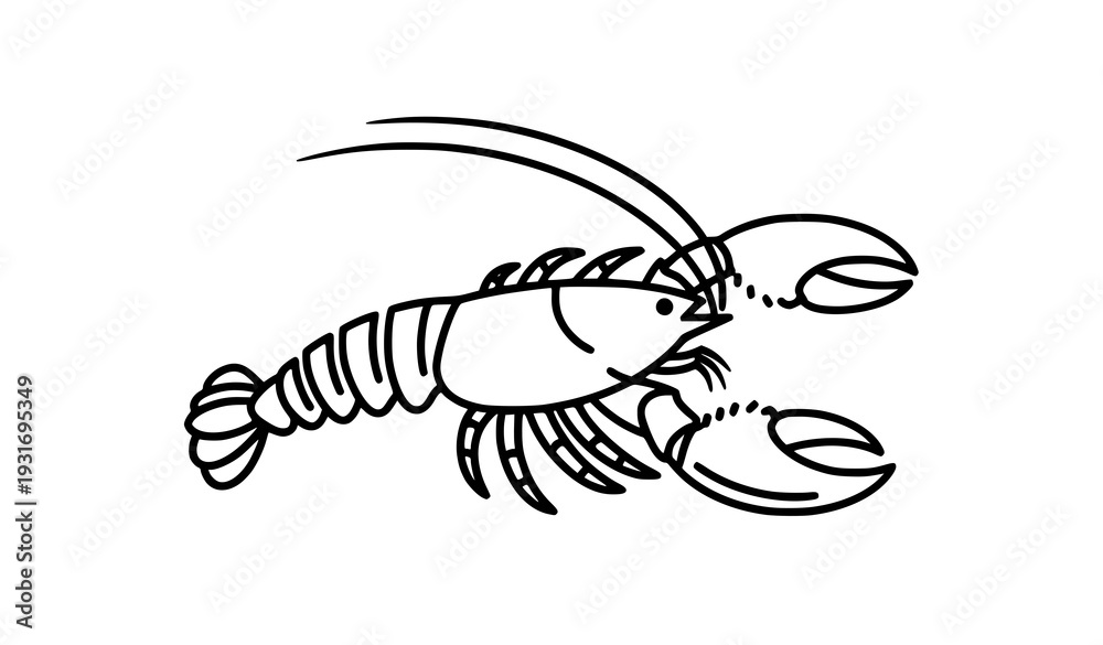 Obraz premium Minimal Line Lobster Icon