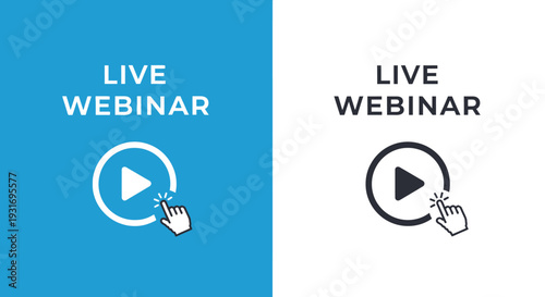 Live webinar icons for online events.