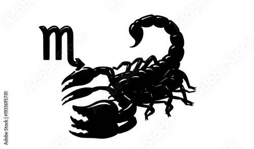 Scorpio Horoscope Sign Vector Illustration – Scorpion with Plastic Effect