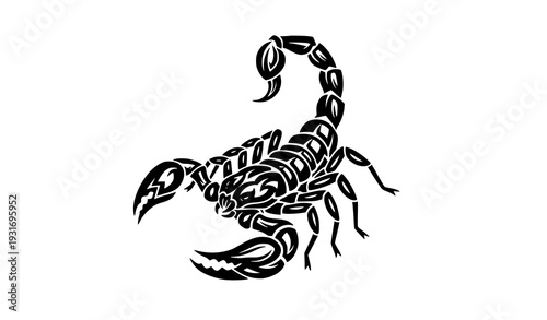 Tribal Scorpion Tattoo Vector Design Black and White