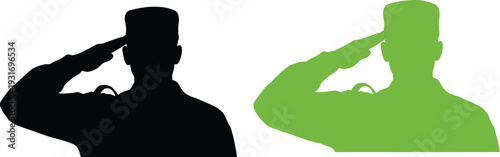 Memorial soldier salute silhouette honoring fallen heroes