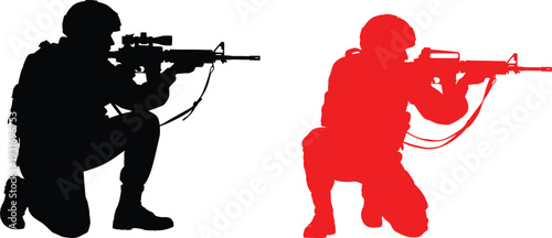 Memorial soldier silhouettes tribute to fallen heroes in military service