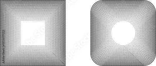 Abstract Halftone Patterns: Square and Rounded Square with Central Void