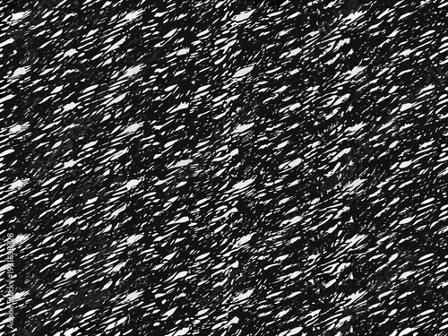 Abstract black and white scribble pattern resembling chaotic snowfall