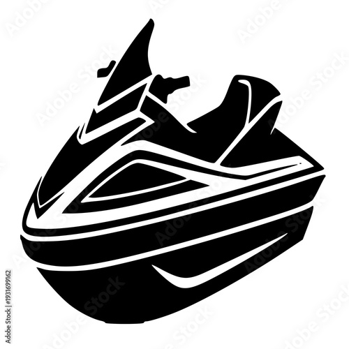 Jet ski on the sea , vector illustration of a jet ski , silhouette of a jet ski 