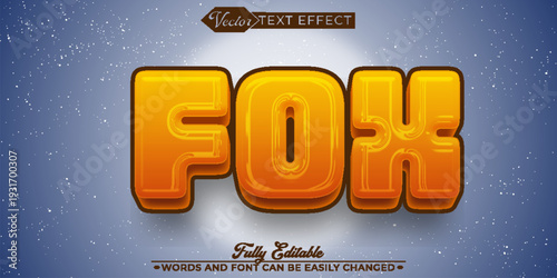  Fox Wild Forest Animal Nature Vector Fully Editable Smart Object Text Effect