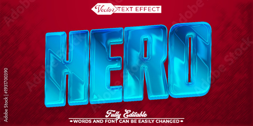  Hero Brave Courageous Legendary Epic Vector Fully Editable Smart Object Text Effect