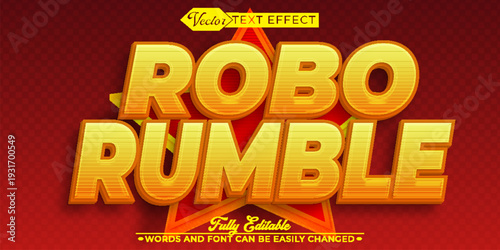  Robo Rumble Robot Battle Futuristic Mech Vector Fully Editable Smart Object Text Effect