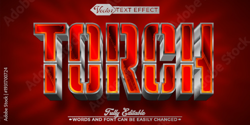  Torch Fire Light Adventure Exploration Vector Fully Editable Smart Object Text Effect