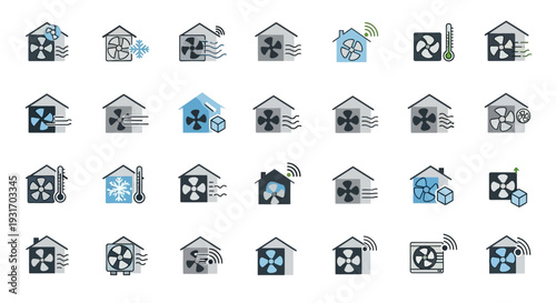 Collection of house and home icons.